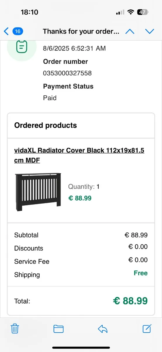 Radiator Cover Black (VidaXL Brand New) - Image 2