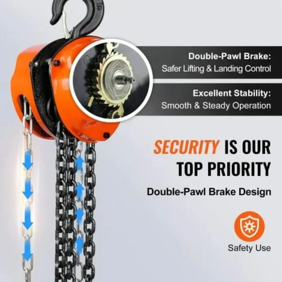 Manual Chain Hoist, 1 Ton 998 kg Capacity 305 cm C - Image 4