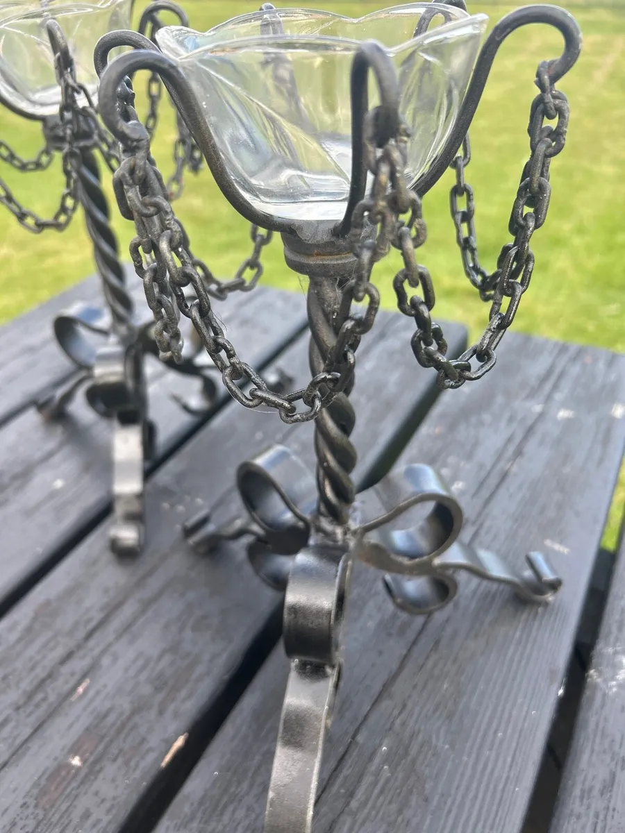 2  candle holders Black heavy - Image 2