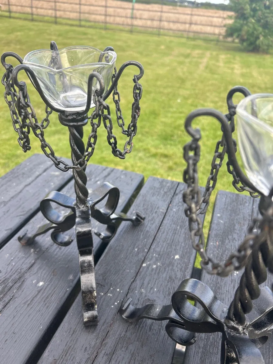 2  candle holders Black heavy - Image 3