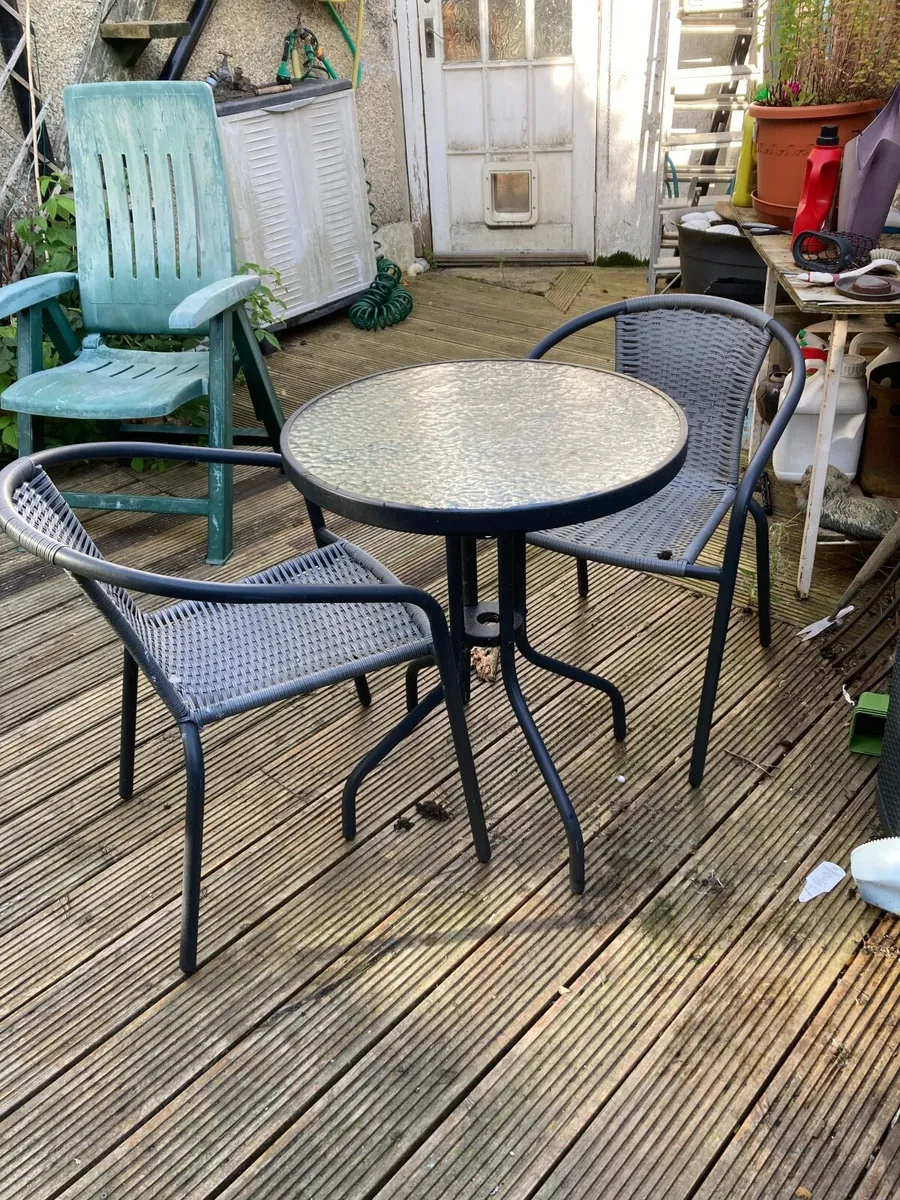 Bistro table and two chairs