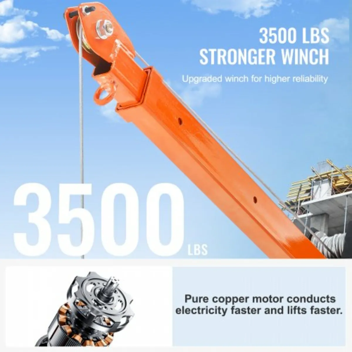 Electric Pickup Truck Crane Hoist Crane 499 kg 360 - Image 3