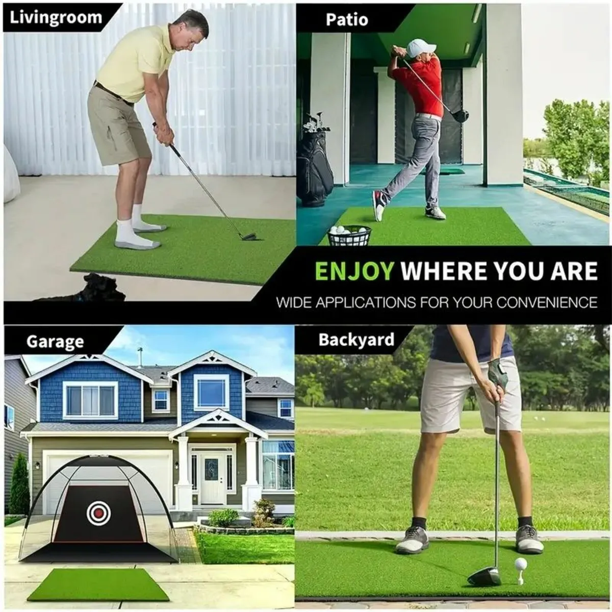 Large Golf Hitting Mat 5ft x 3ft with 6 Tee Holes - Image 3