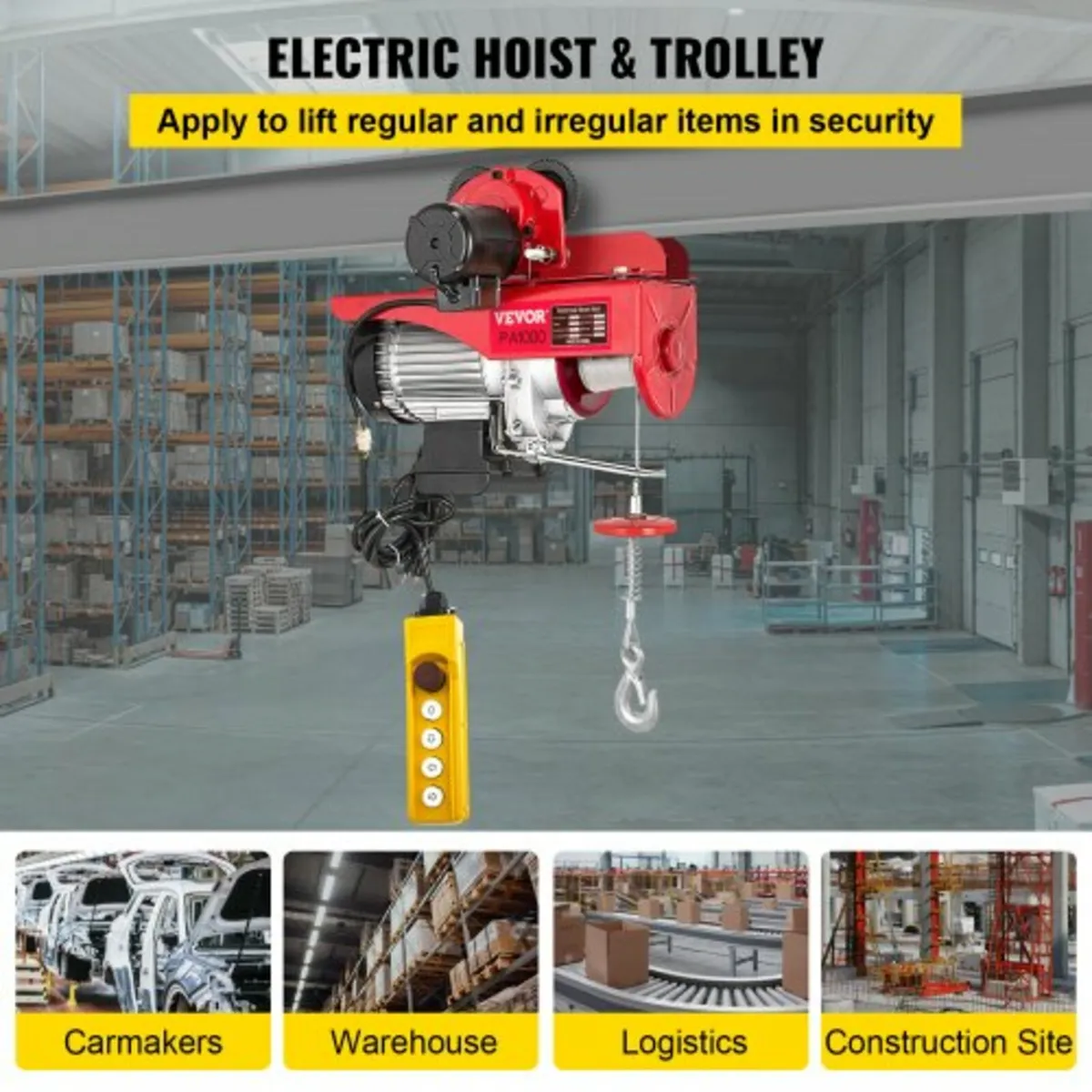Electric Wire Rope Hoist with Trolley Remote Contr - Image 2