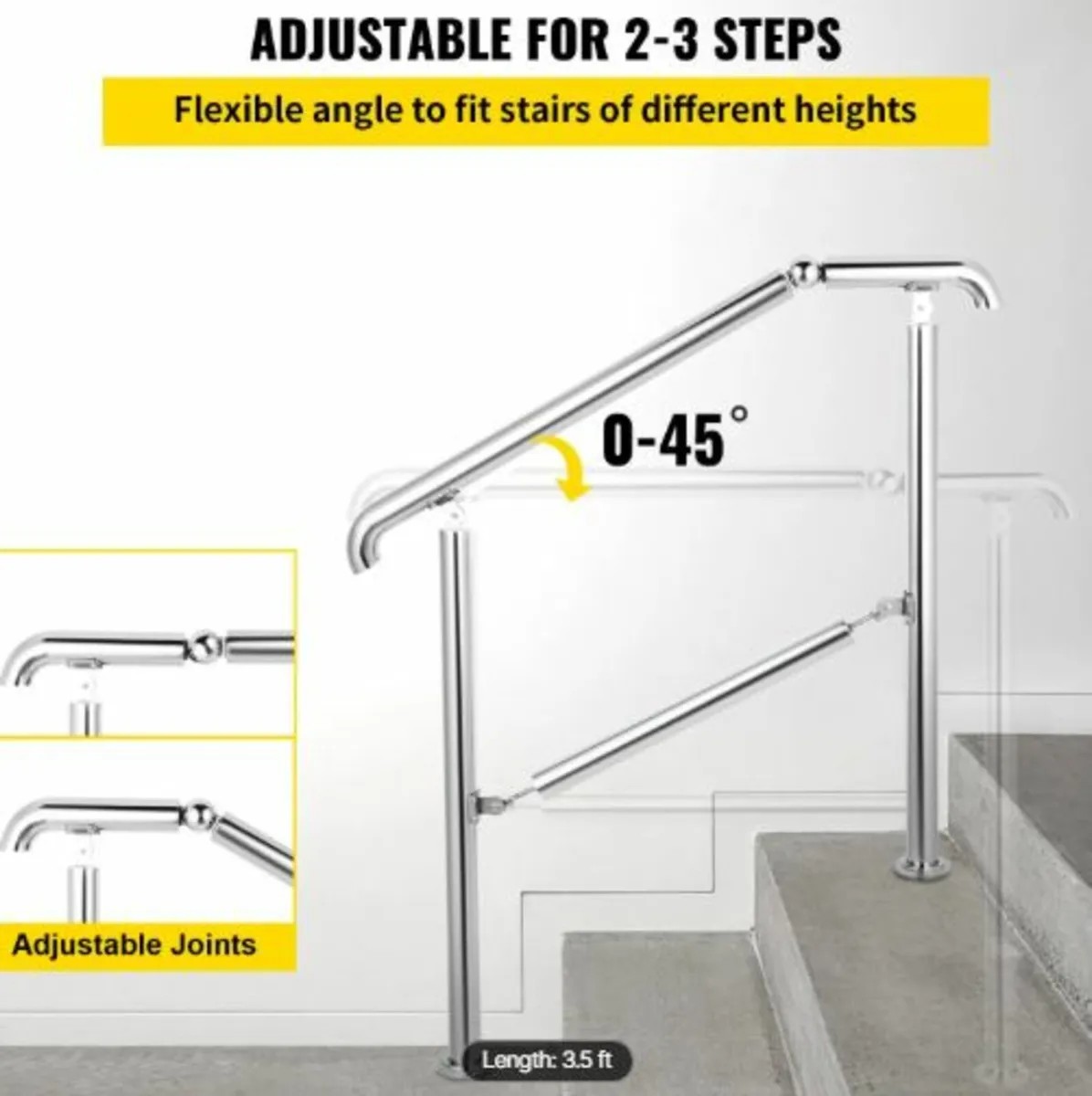 3 Step Railing Stainless Steel Transitional - Image 3