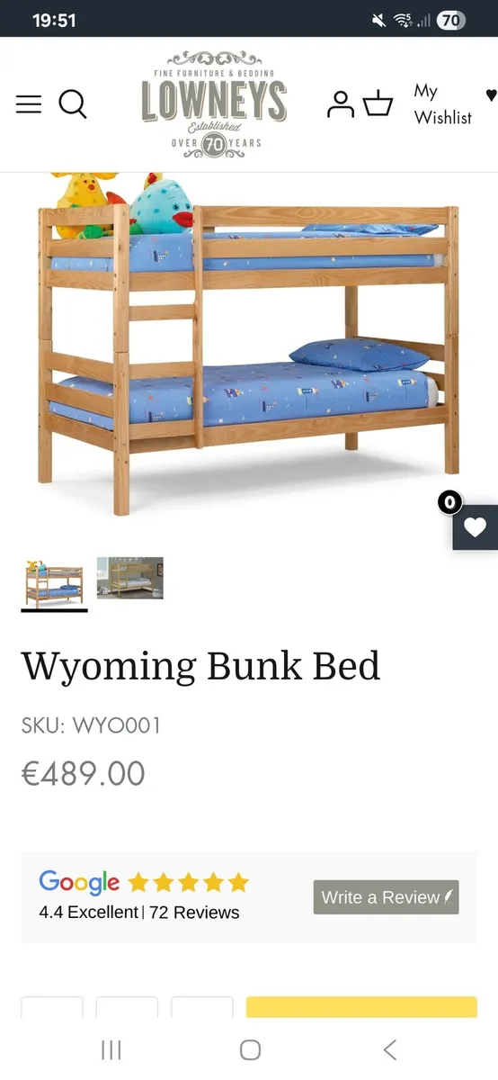 Solid pine bunk beds - Image 1