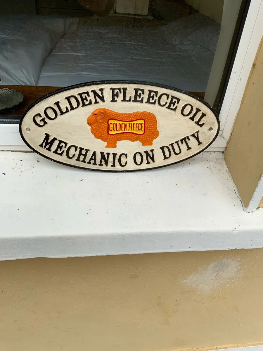 Large Golden Fleece cast iron sign - Image 1