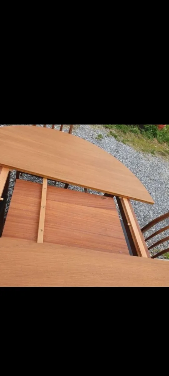 mid century teak and leather dining set - Image 3
