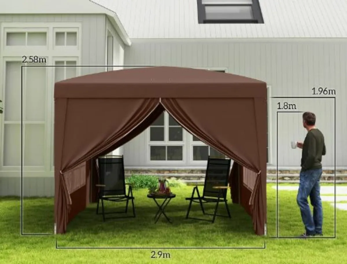 3 x 3 m Pop Up Gazebo, Wedding Party Canopy Tent - Image 3