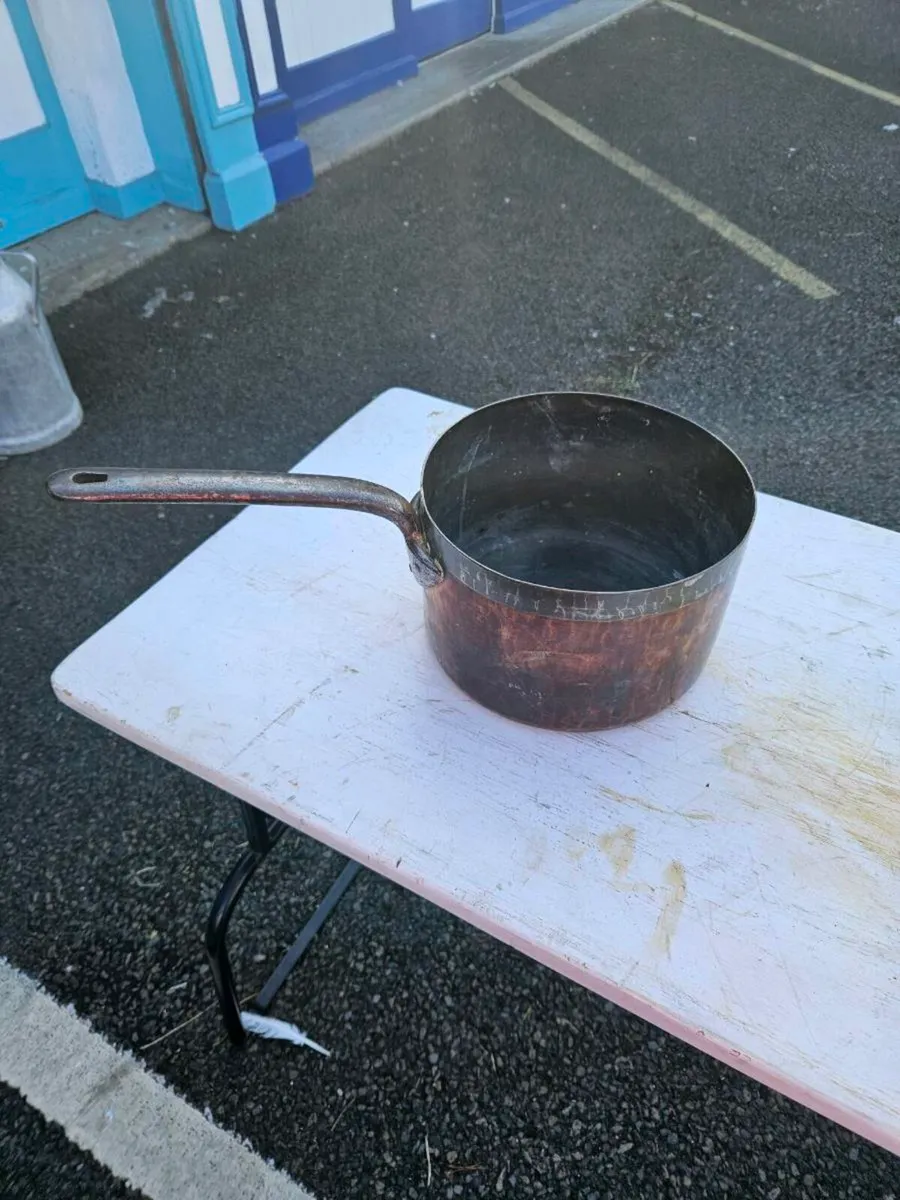 Vintage Copper Metal Pot - Image 1