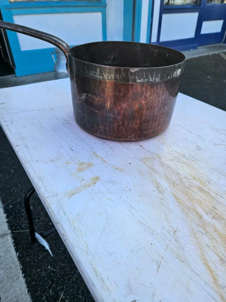 Vintage Copper Metal Pot - Image 2