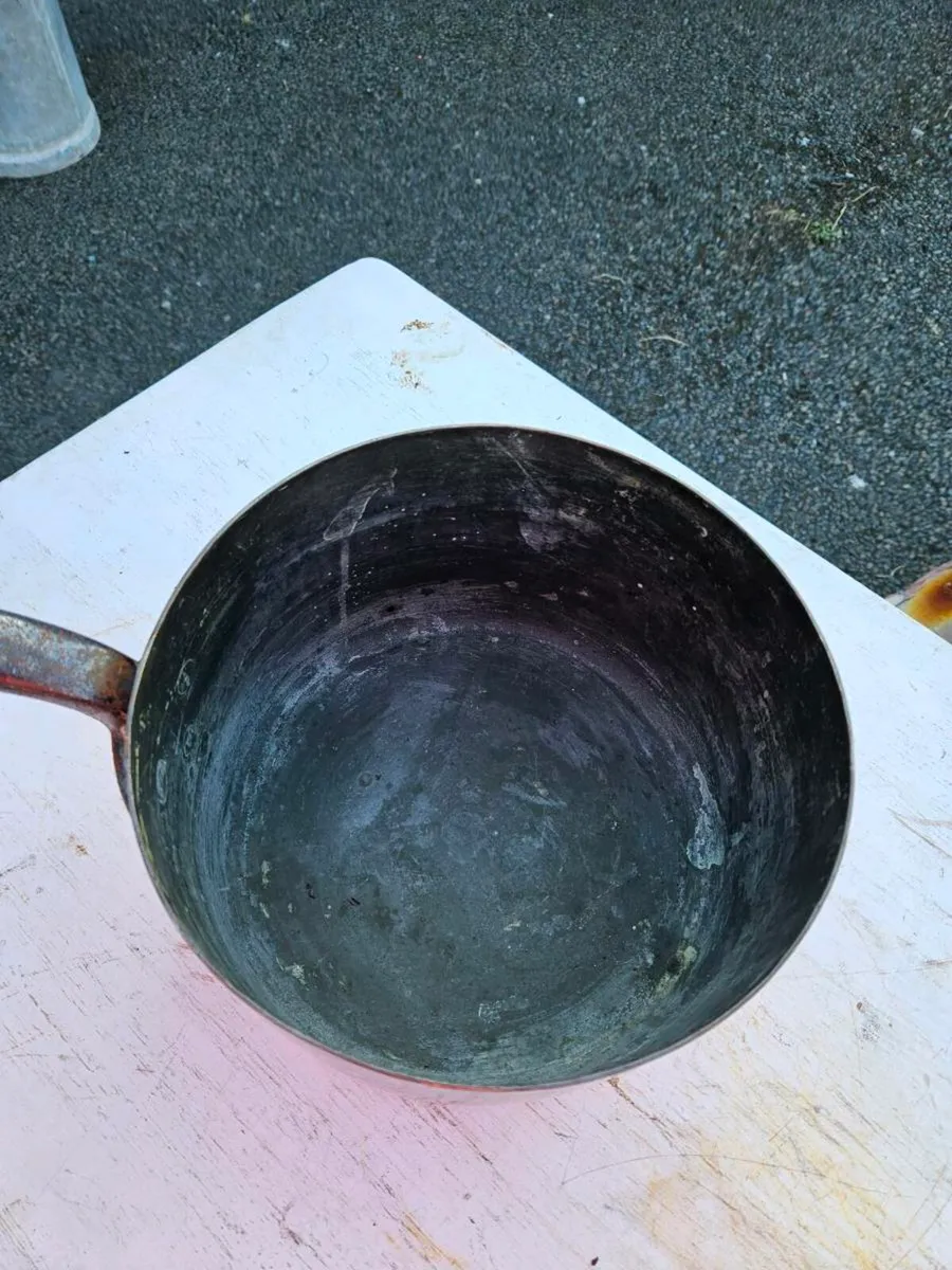 Vintage Copper Metal Pot - Image 3