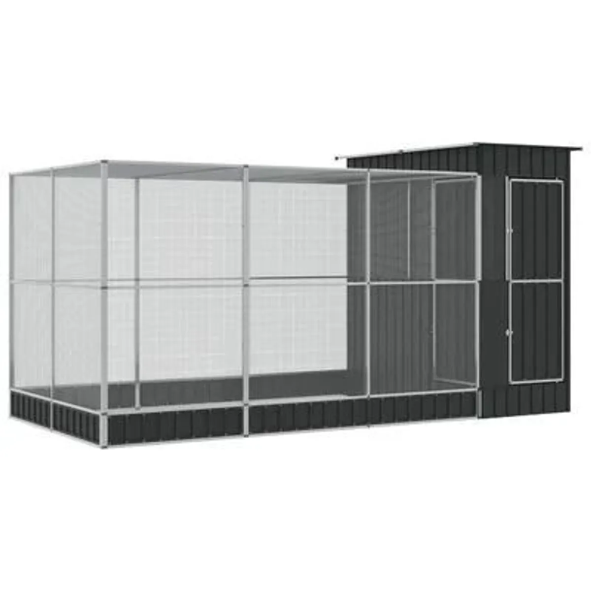 Aviary with Extension Silver 416x203x216 cm Steel - Image 2