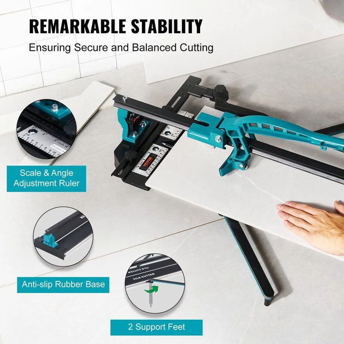 Manual Tile Cutter, 800mm, Porcelain Ceramic Tile Cutter with Tungsten Carbide - Image 4