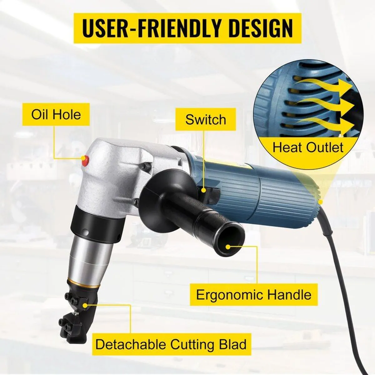 Electric Metal Nibbler 625W Nibbler Metal Cutter 1000RPM High Speed Rotor Metal Nibbler - Image 4
