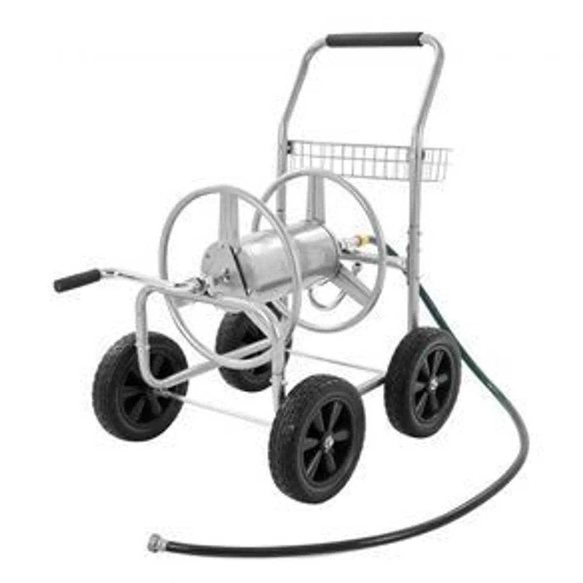 Hose Reel Cart, Hold Up to 250 ft of 5/8" Hose, Garden Water Hose Carts Mobile Tools with 4 Wheels, Heavy Duty Powder-coated - Image 1