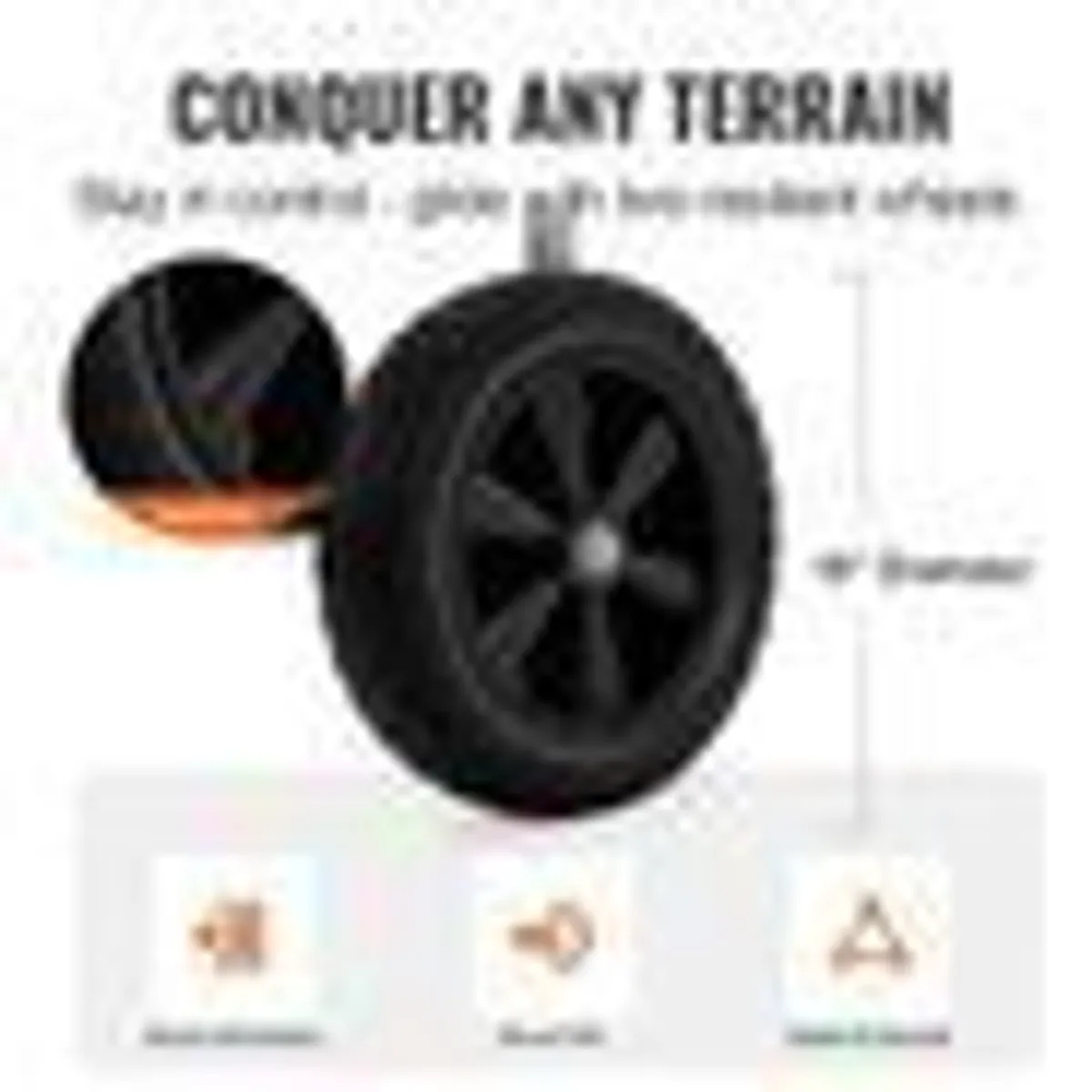 Hose Reel Cart, Hold Up to 250 ft of 5/8" Hose, Garden Water Hose Carts Mobile Tools with 4 Wheels, Heavy Duty Powder-coated - Image 4