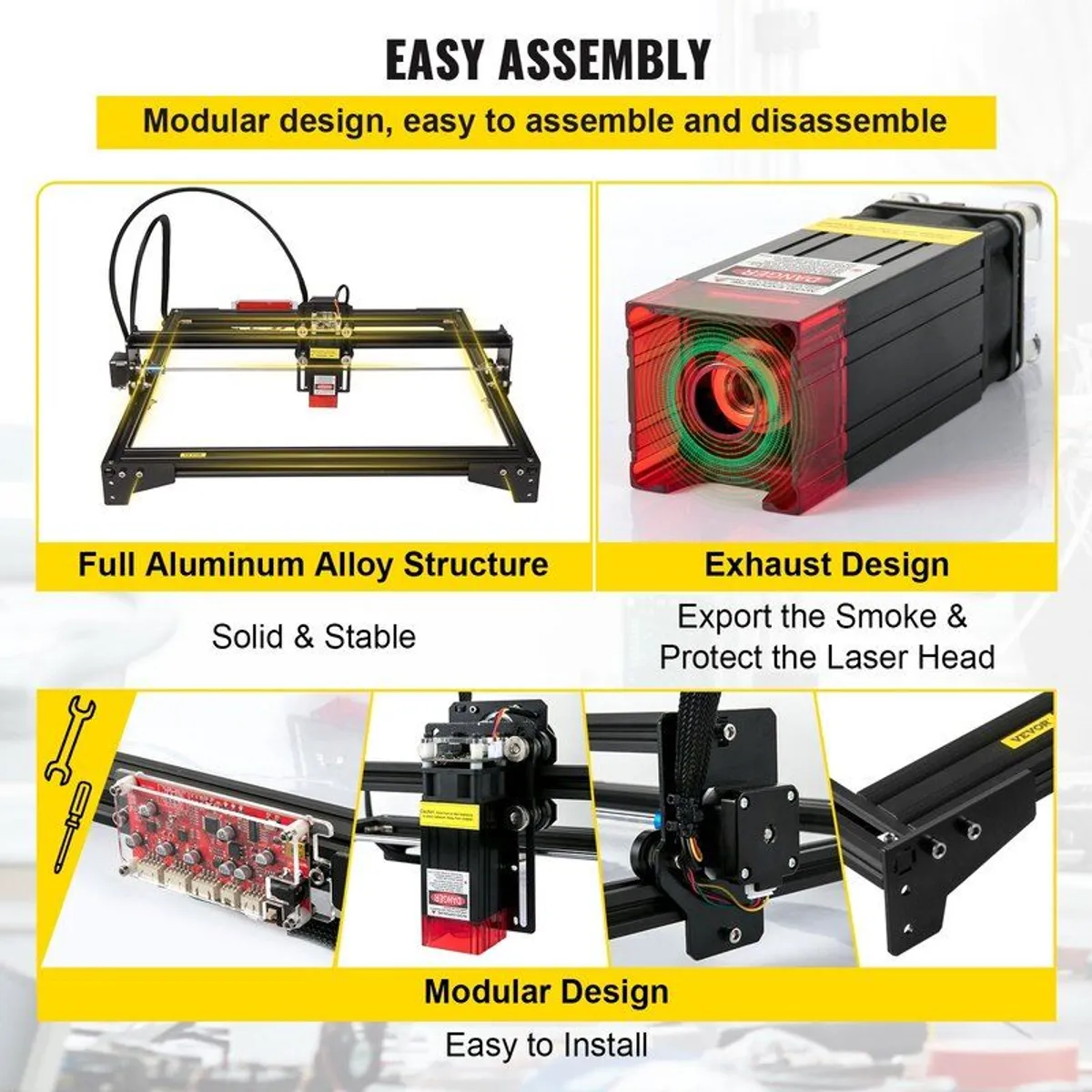 Desktop Laser Engraver 16.1"x15.7" Large Engraving Area 5.5W Laser Power - Image 3