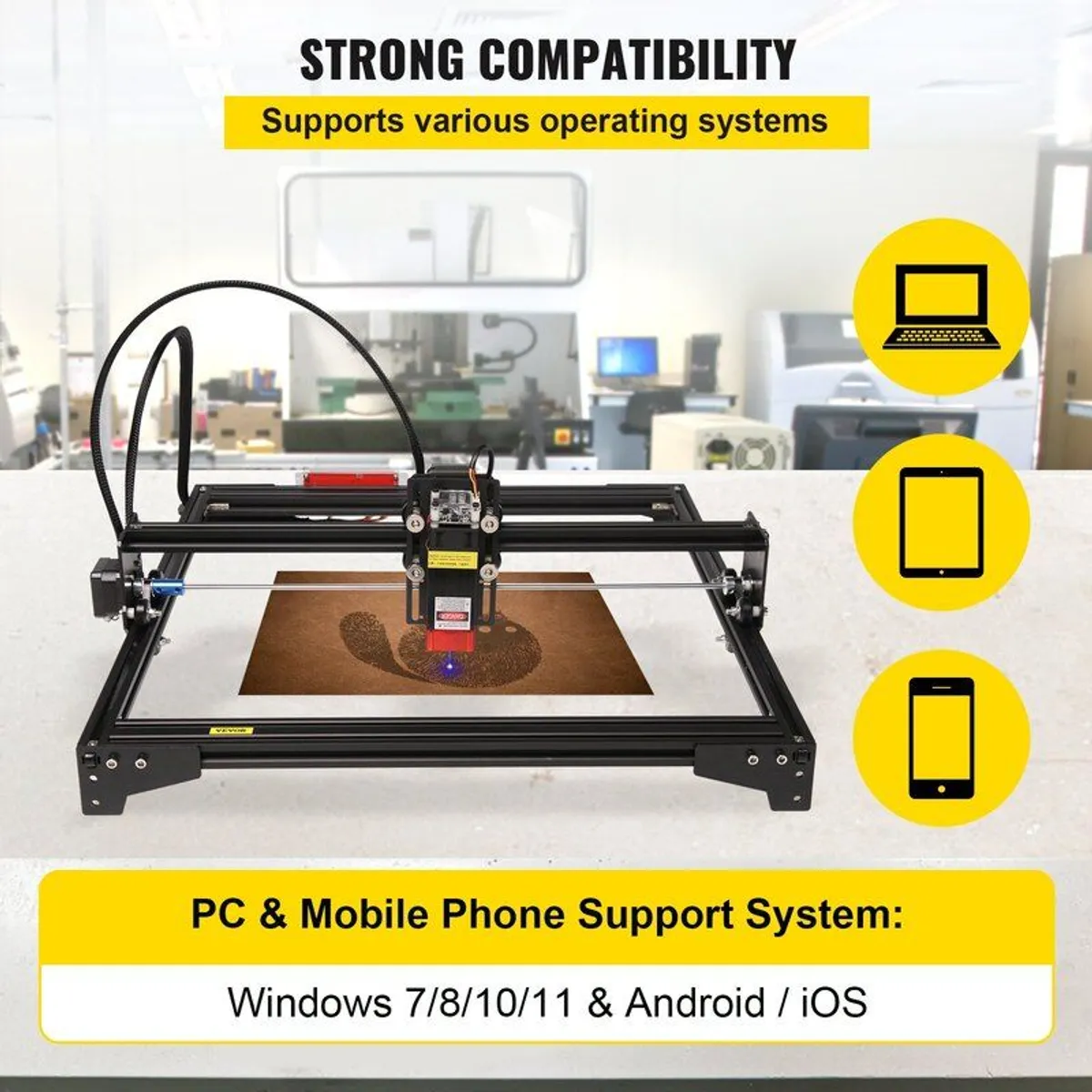 Desktop Laser Engraver 16.1"x15.7" Large Engraving Area 5.5W Laser Power - Image 4