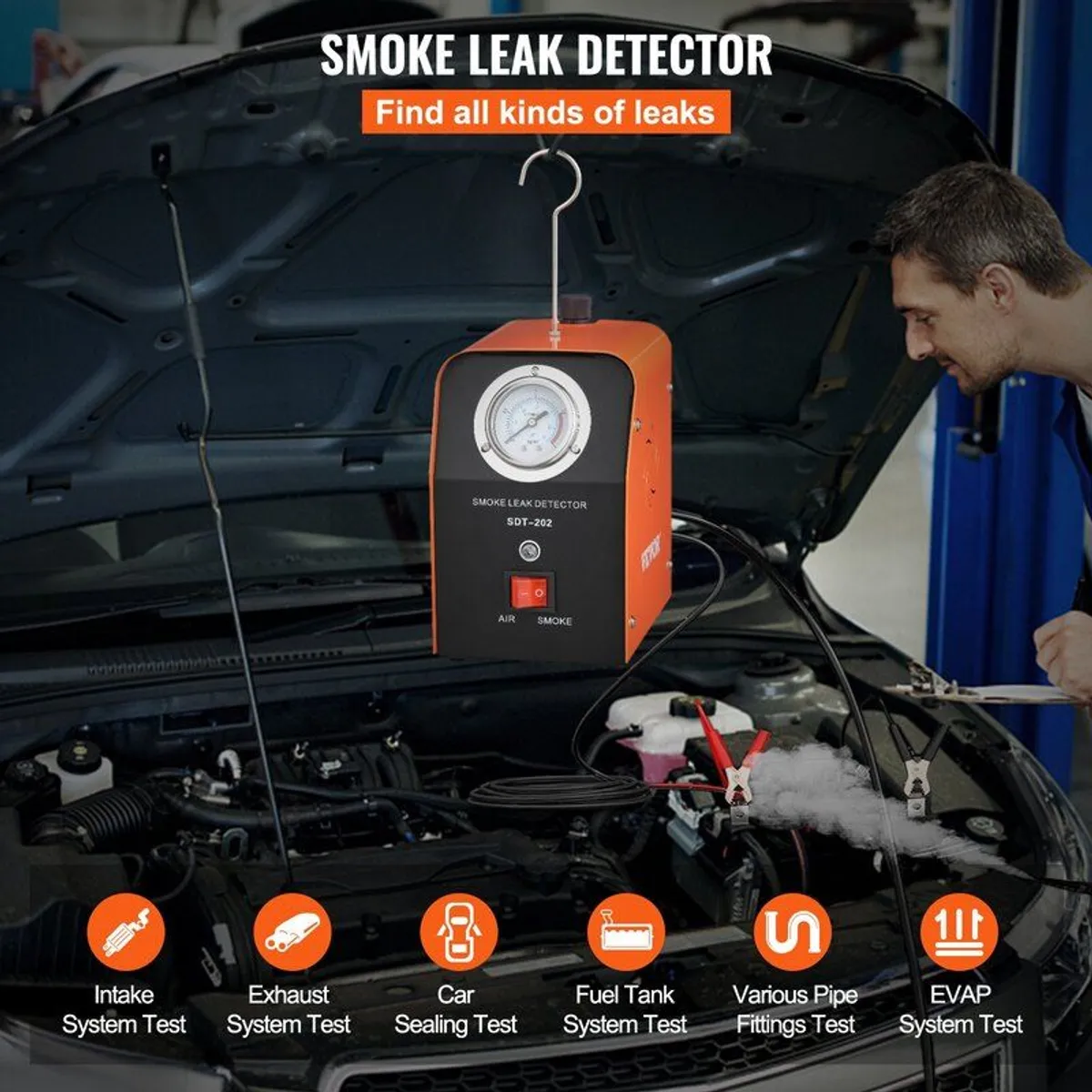 Automotive Smoke Leak Detector Smoke Machine Tester EVAP Fuel Pipe System - Image 2