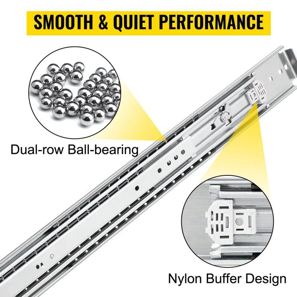 Heavy Duty Drawer Slides 48" Length, Locking Drawer Slides 500lbs Load Capacity Long - Image 3