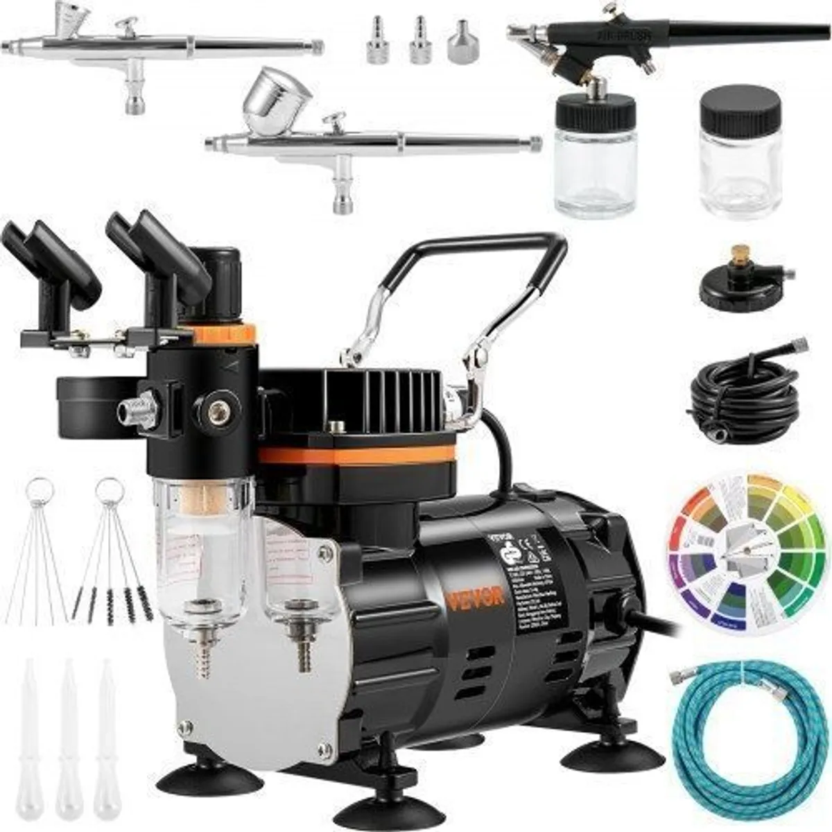 Airbrush Kit, Professional Airbrush Set with Compressor, Airbrushing System Kit with Multi-purpose Dual-action Gravity Feed Airbrushes, Art Nail - Image 2