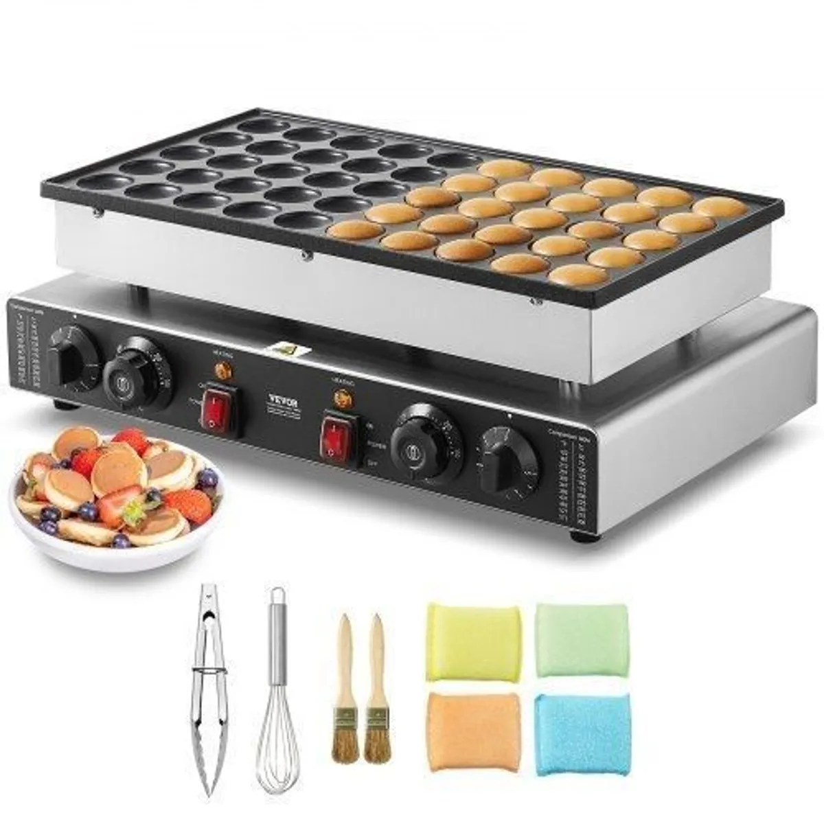 50PCS 43mm Mini Dutch Pancake Maker Commercial Dorayaki Baker 1700W - Image 2