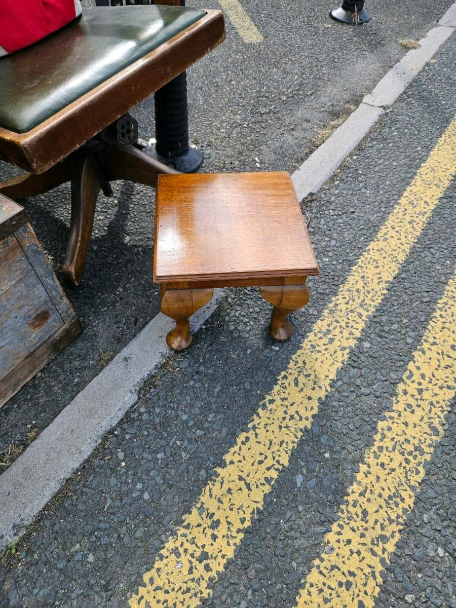 Vintage Foot Stool Plant Stand - Image 1