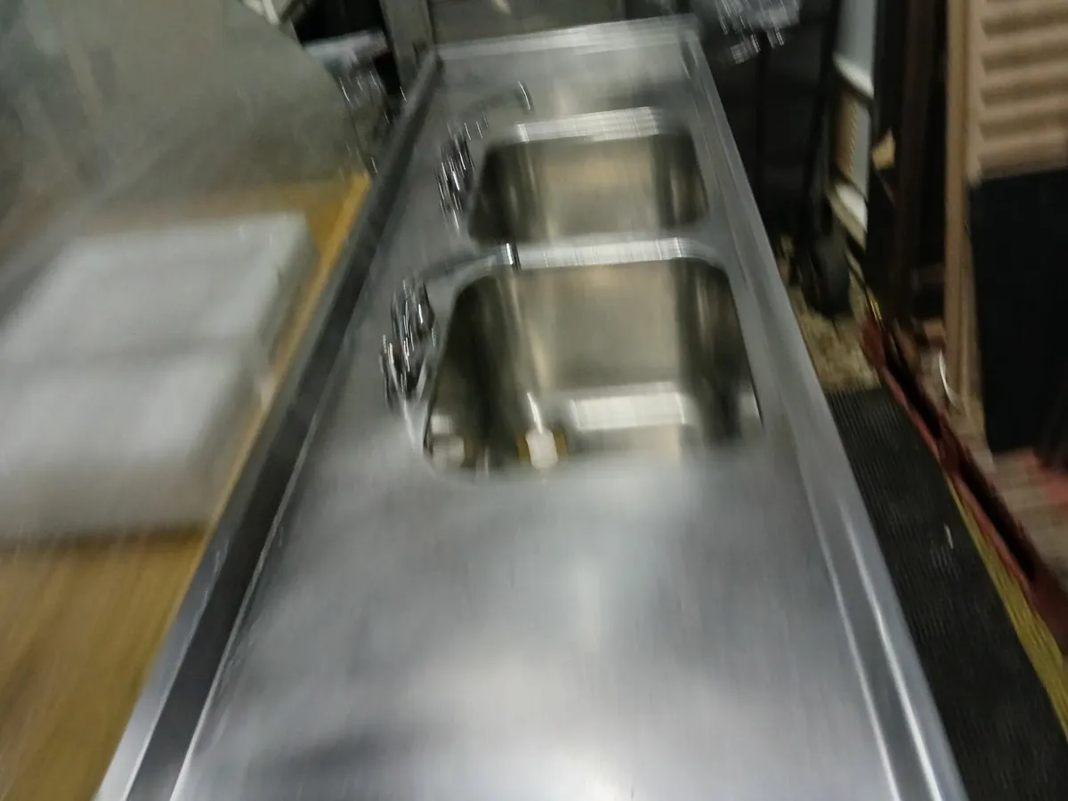 Stainless steel double sink unit complete - Image 1