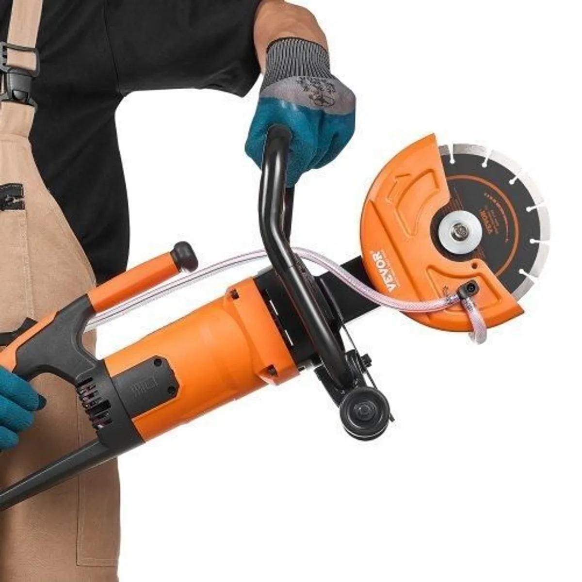 7'' Electric Concrete Saw Wet/Dry Saw Cutter with Water Pump and Blade - Image 1
