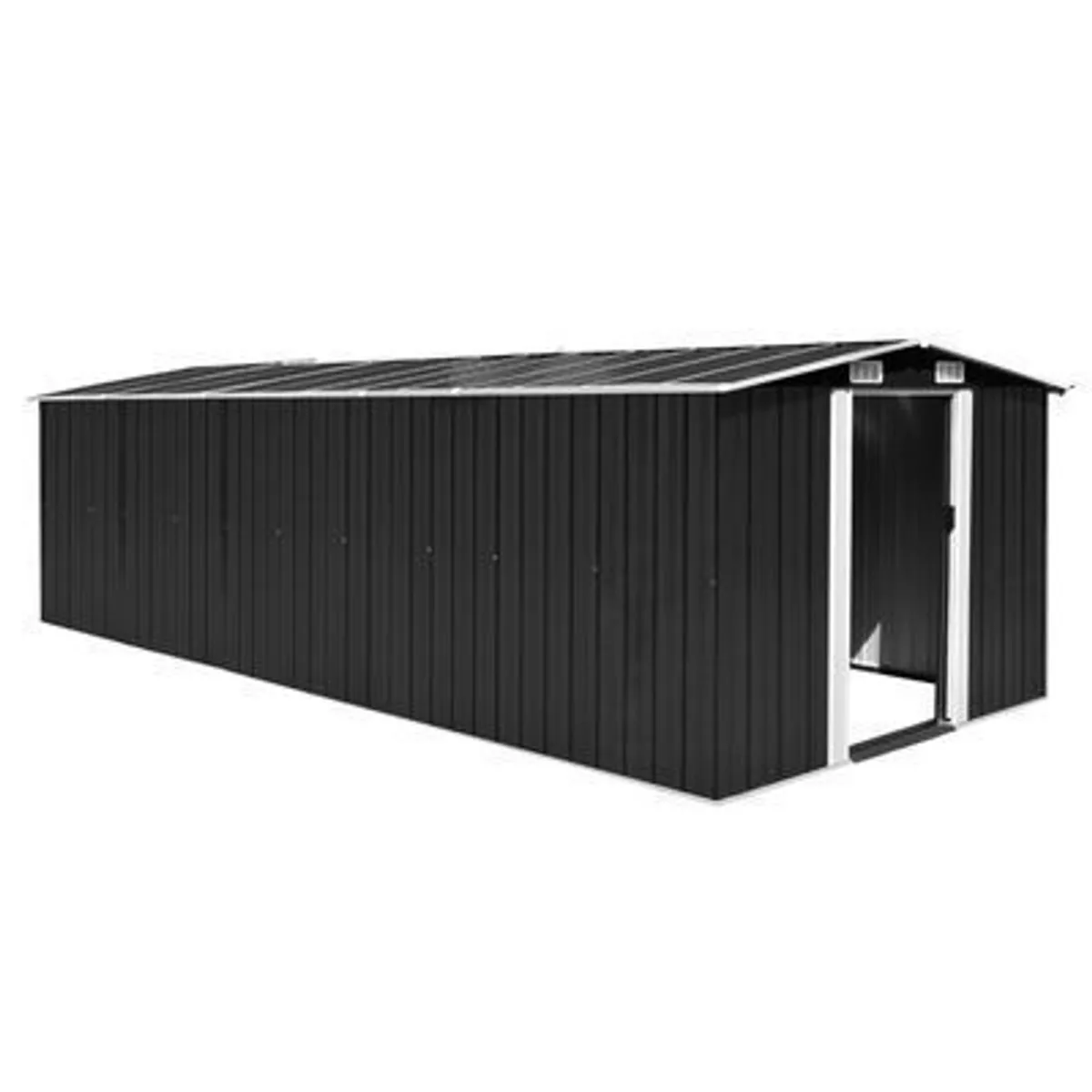 Garden Shed 257x580x181 cm Metal Anthracite - Image 2