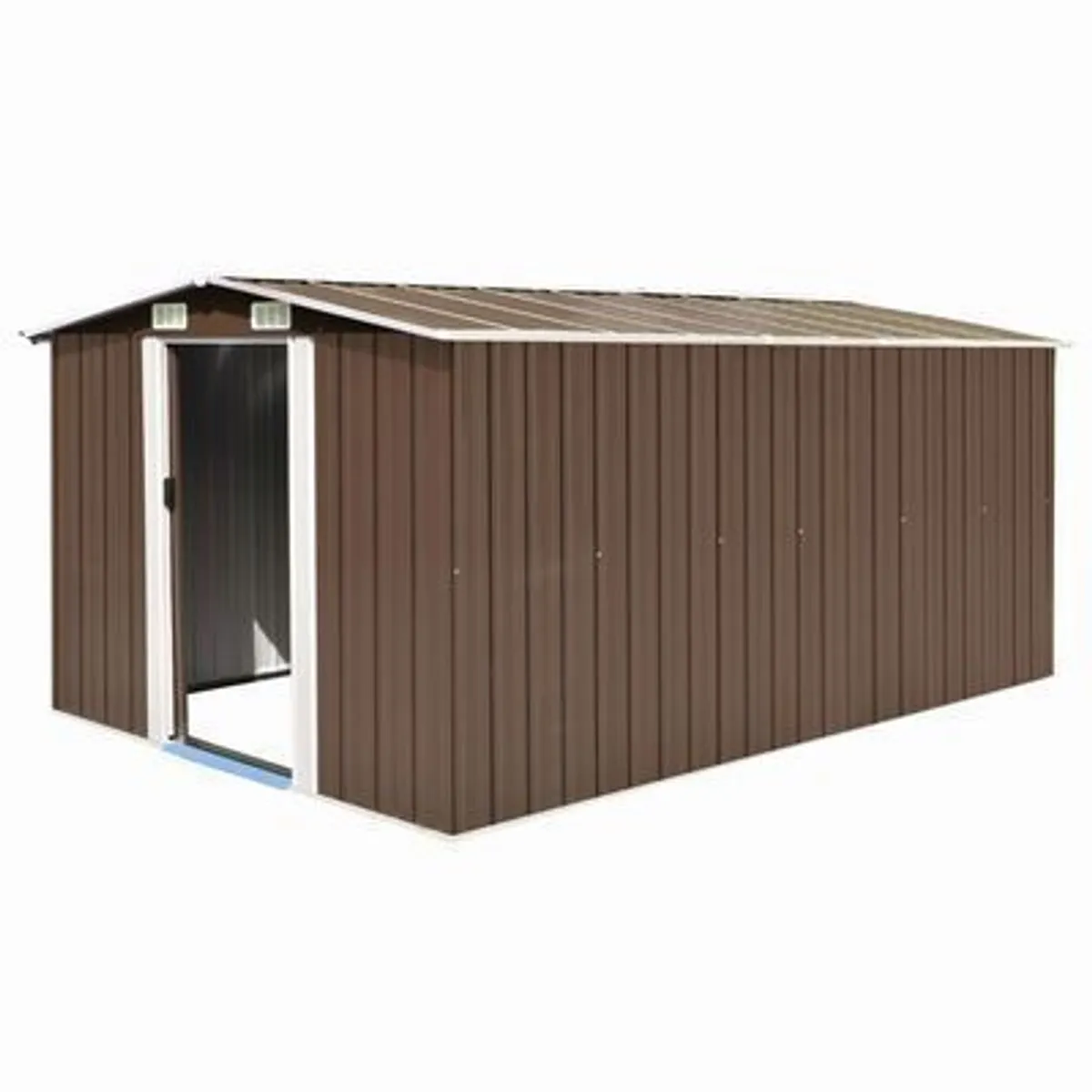 Garden Shed 257x392x181 cm Metal Brown - Image 2