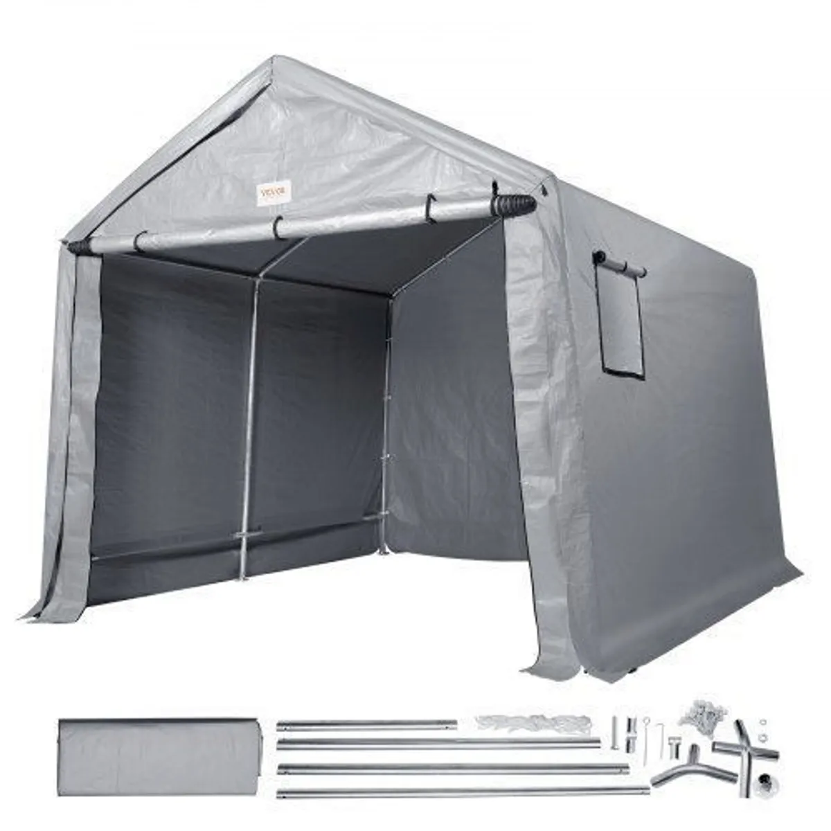 Portable Storage Shelter Garage Storage Shed 7 x 12 x 7.36ft & Zipper Door - Image 2