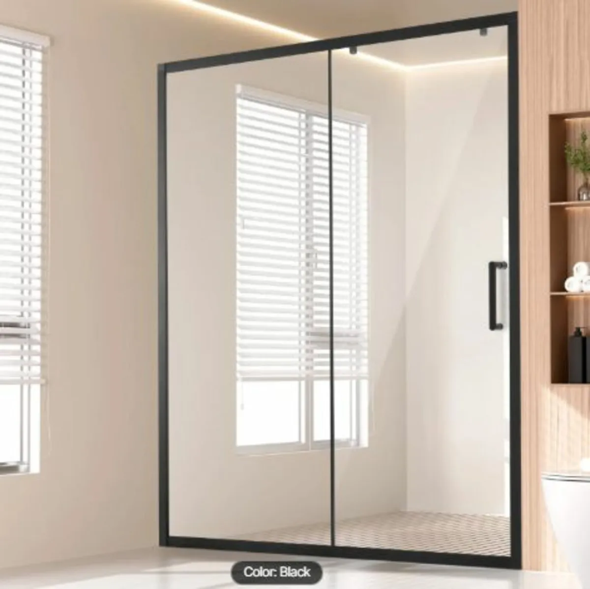 Semi-frameless Shower Door 57.7-59" x 70" Tempered - Image 1