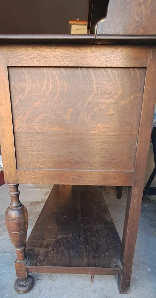 Antique oak welsh 2 part dresser - Image 3