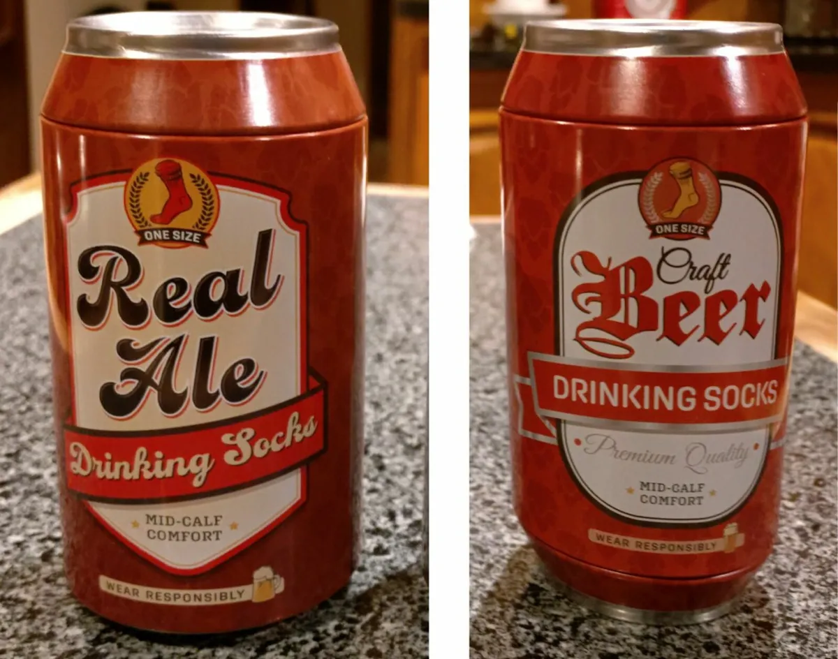 DRINKING SOCKS IN A TIN/CAN (BRAND NEW). - Image 1
