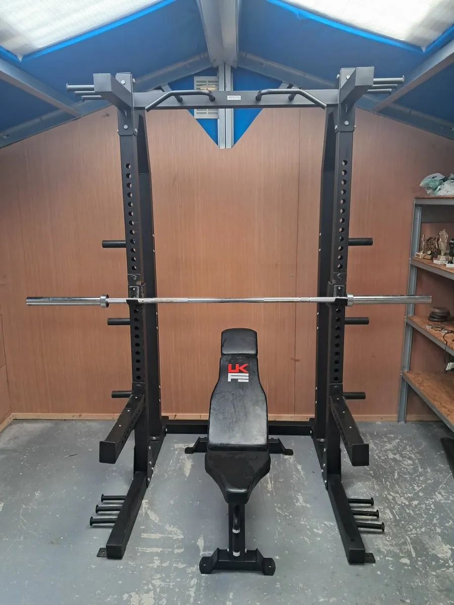 Apollo squat rack, bench ,olymic barbell, weighss - Image 1