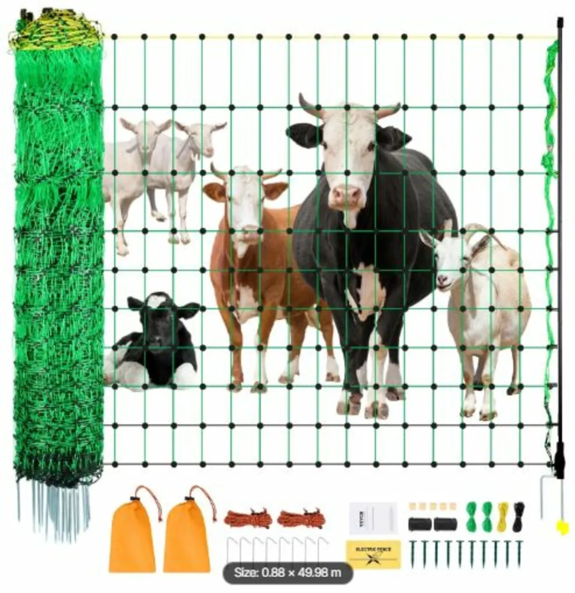 Electric Fence Netting, 0.88 x 49.98 m, PE Net - Image 1