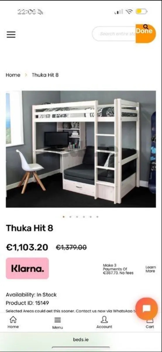 Childrens High Sleeper with Pull Out Bed and Desk - Image 1