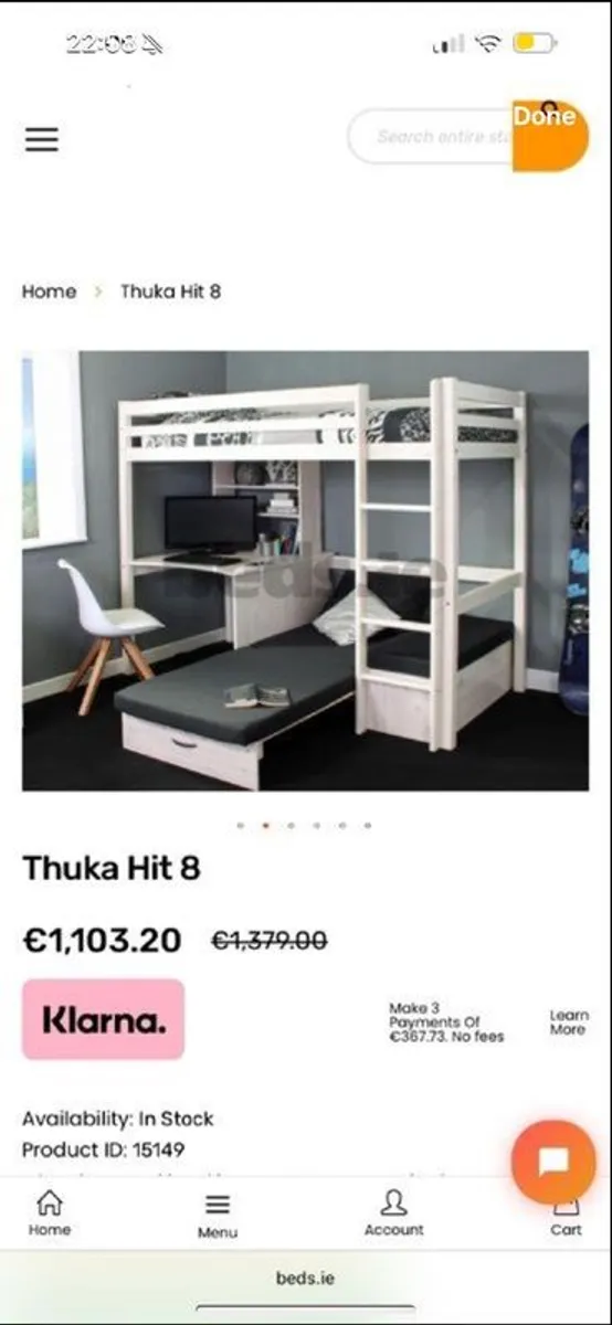 Childrens High Sleeper with Pull Out Bed and Desk - Image 2