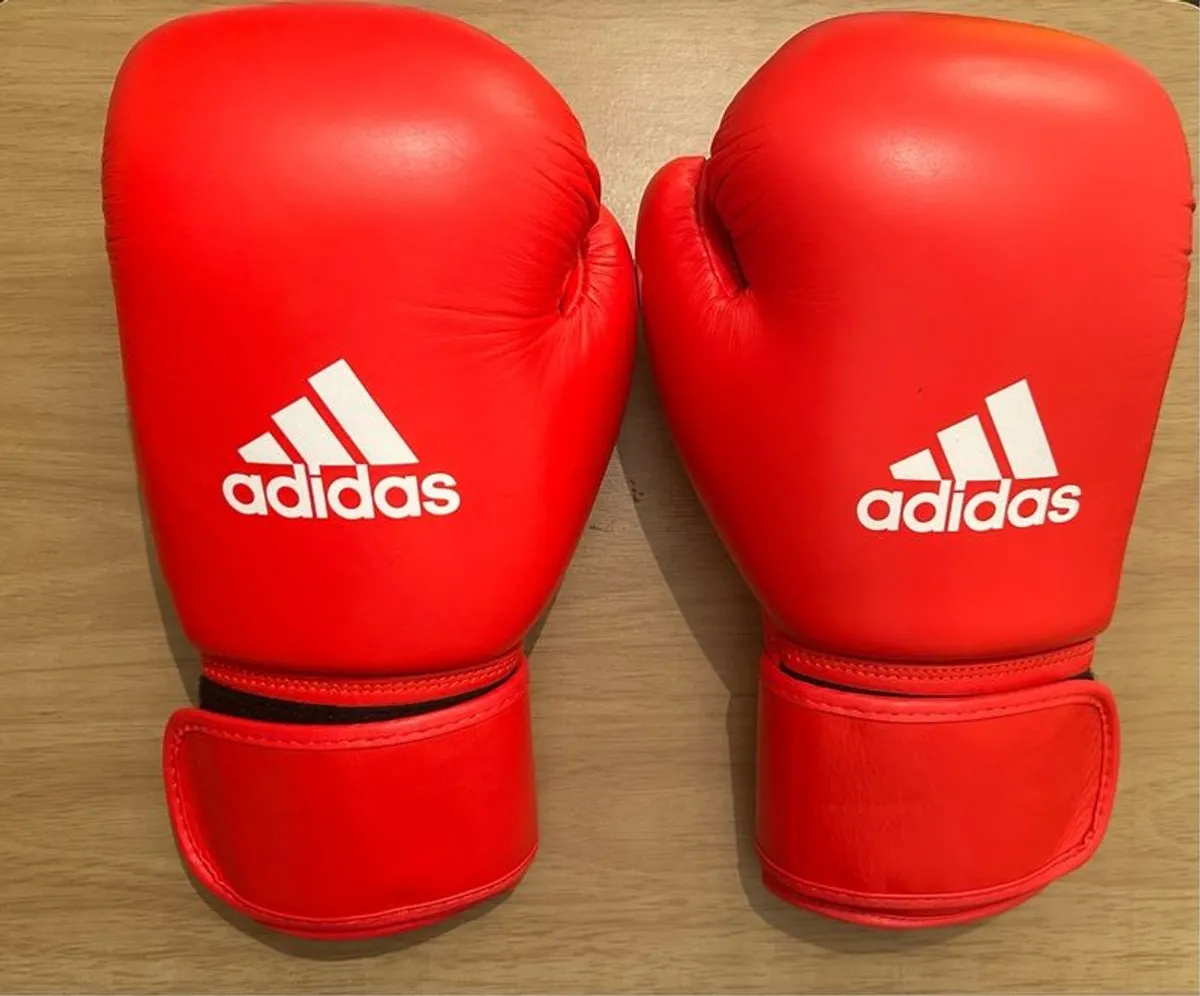 Adidas 10oz AIBA Approved Competition Boxing Gloves (Red) - Image 1
