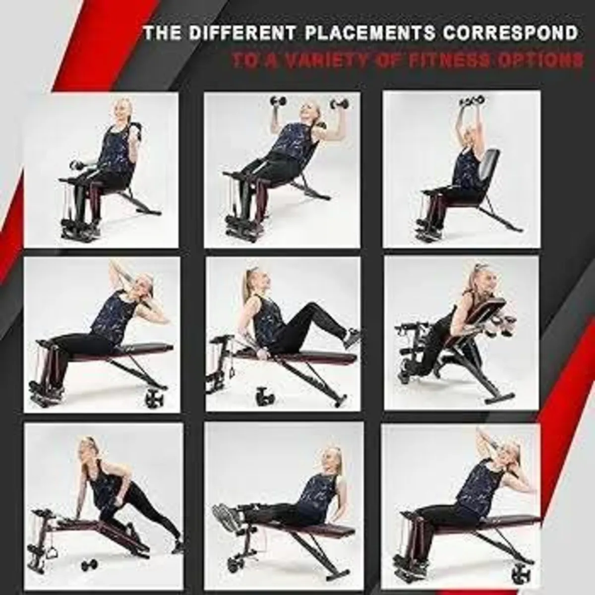 CITYSPORTS Foldable Weight Bench, Fitness Bench, T - Image 2