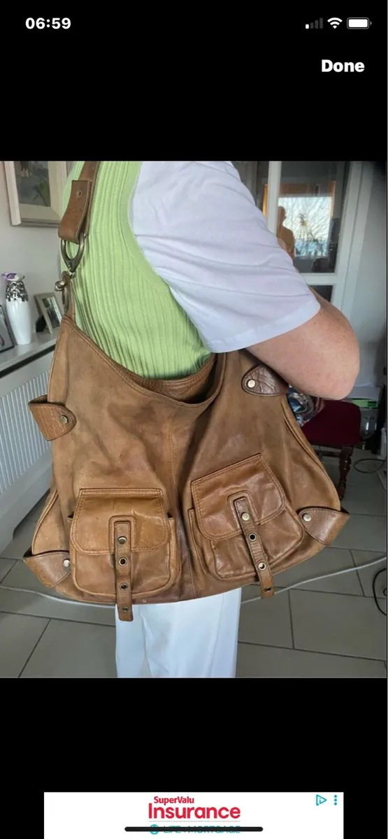 Cortefiel Leather Shoulder Bag - Image 1