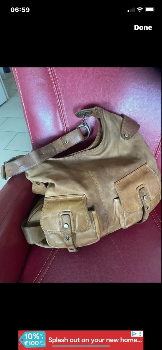 Cortefiel Leather Shoulder Bag - Image 2