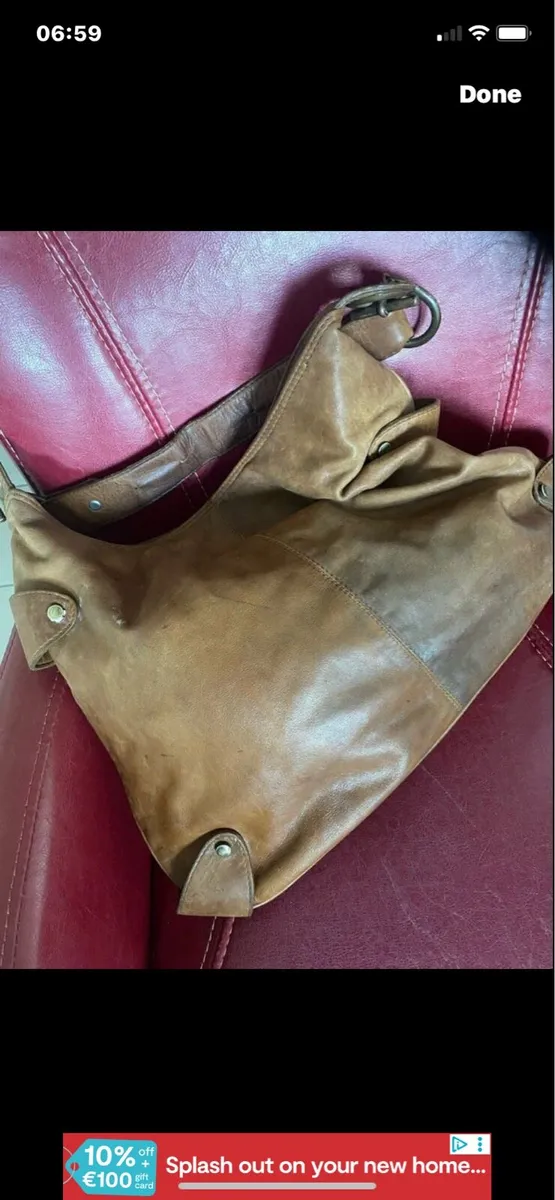 Cortefiel Leather Shoulder Bag - Image 3