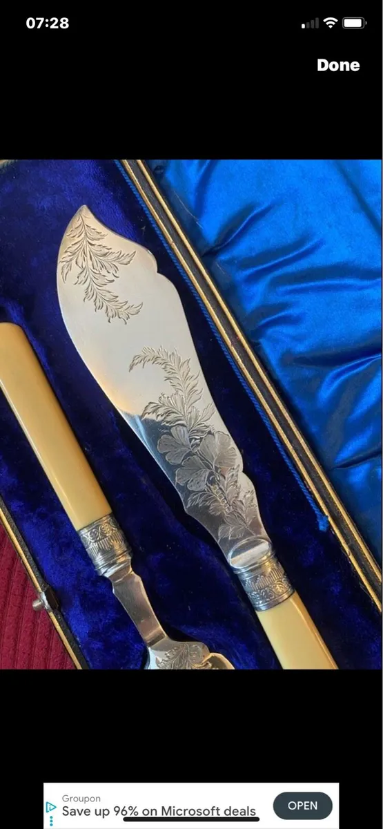 Antique Bone Handle Fish Servers - Image 2
