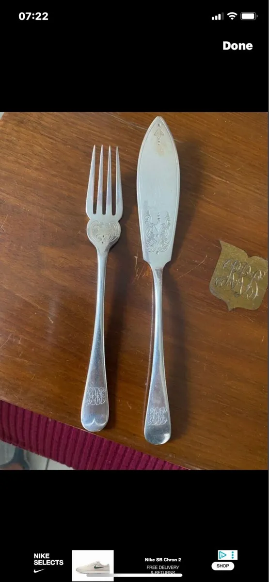 Antique 24 Piece Boxed Fish Set - Image 3
