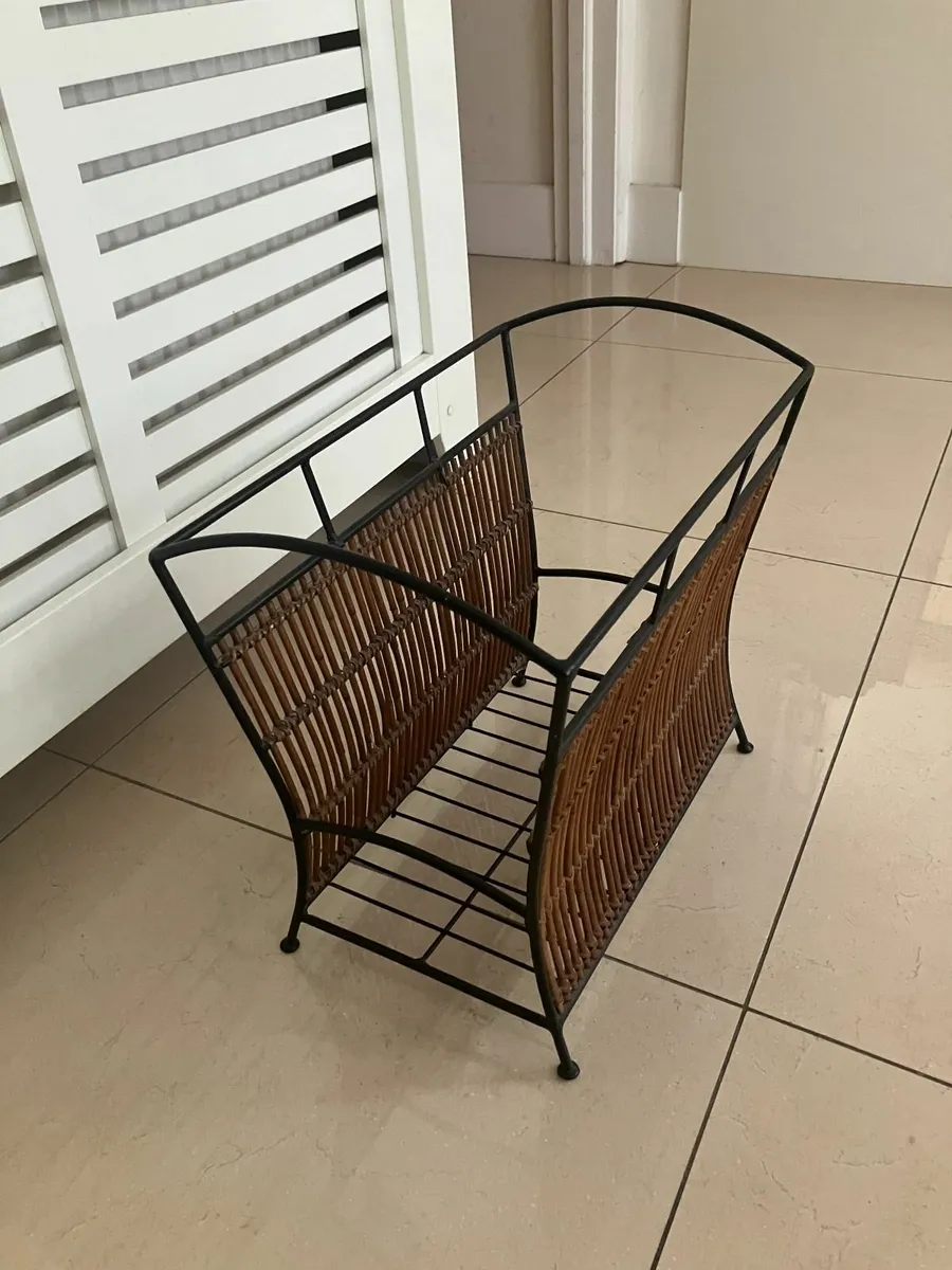 Iron and Bamboo Magazine Rack - Image 3