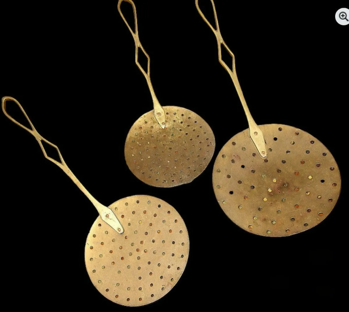 Vintage Set Brass/Copper Chestnut Roasters - Image 1