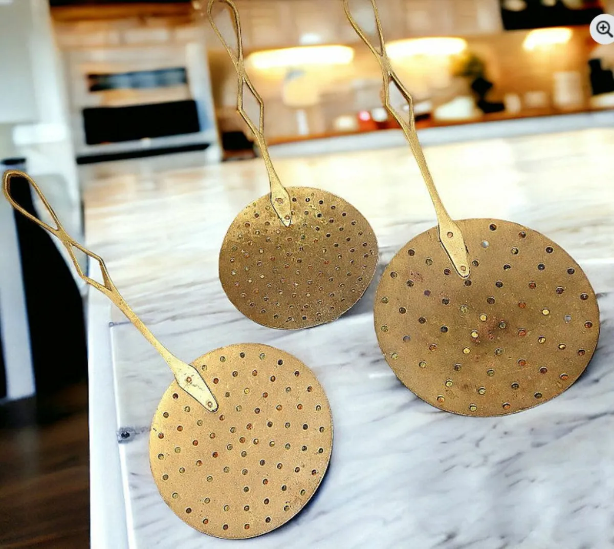 Vintage Set Brass/Copper Chestnut Roasters - Image 2